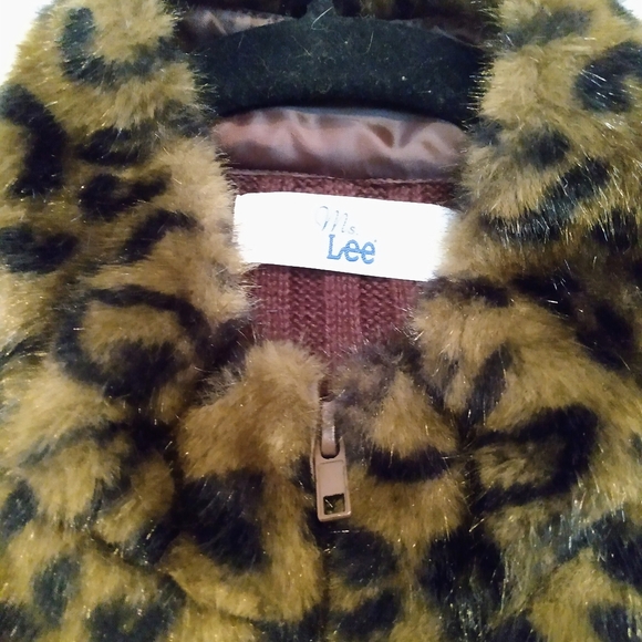 Ms Lee Leopard Brown Animal Print Faux Fur Vest XL - Picture 4 of 9